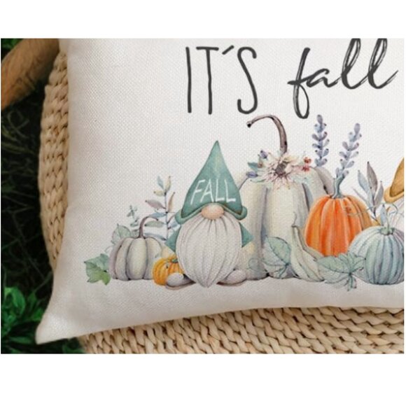 Gnome Pillow Cover Fall Decor Thanksgiving Farmhouse Cottage Accent Throw Case - Picture 5 of 8